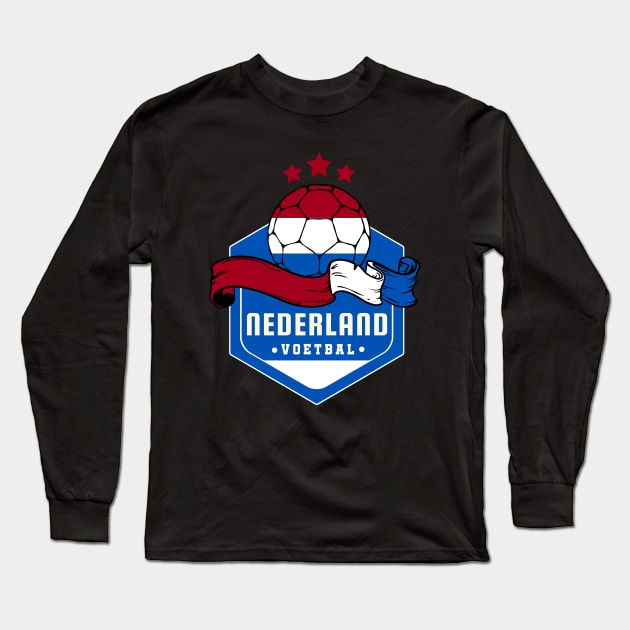 Nederland Voetbal Long Sleeve T-Shirt by footballomatic